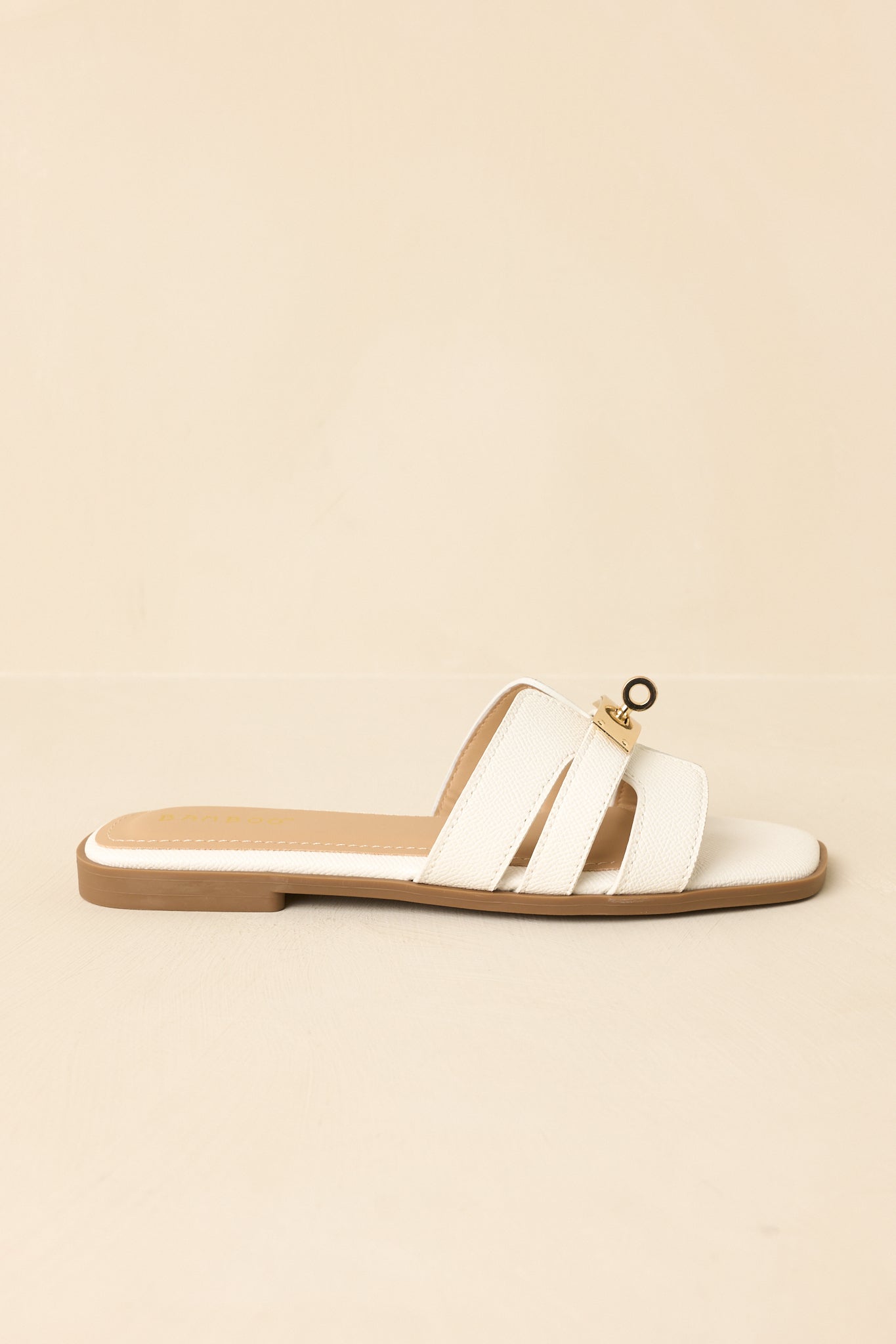 Women's Coastline Classic White Faux Leather Slide Sandals | All Man Made Materials 2