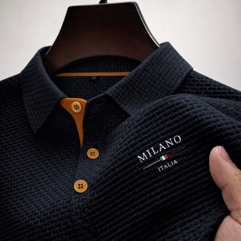 Women's Lorenzo Vitali Textured Polo Shirt with Button Placket | Closure: Button placket 0