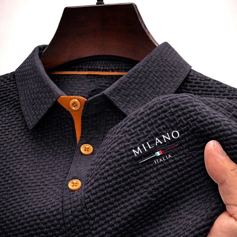 Women's Lorenzo Vitali Textured Polo Shirt with Button Placket | Closure: Button placket 2