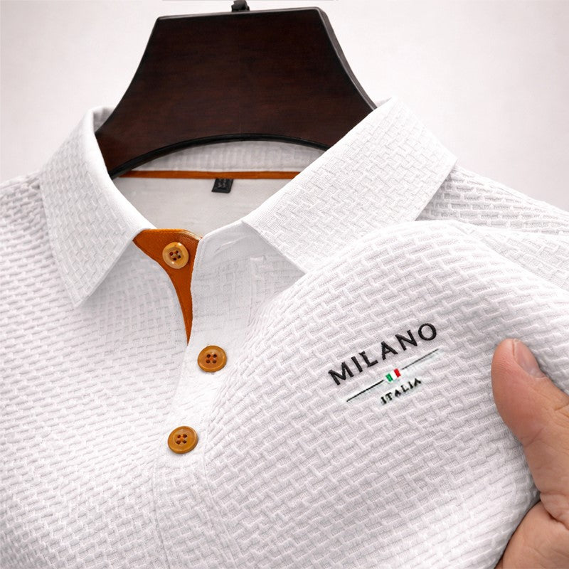 Women's Lorenzo Vitali Textured Polo Shirt with Button Placket | Closure: Button placket 4