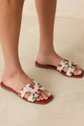 Women's Picked Fresh for You Red Multi Cherry Print Slide Sandals | All Man Made Materials 0