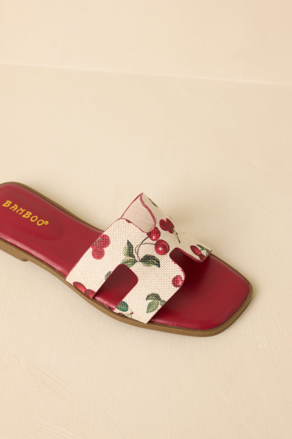 Women's Picked Fresh for You Red Multi Cherry Print Slide Sandals | All Man Made Materials 2