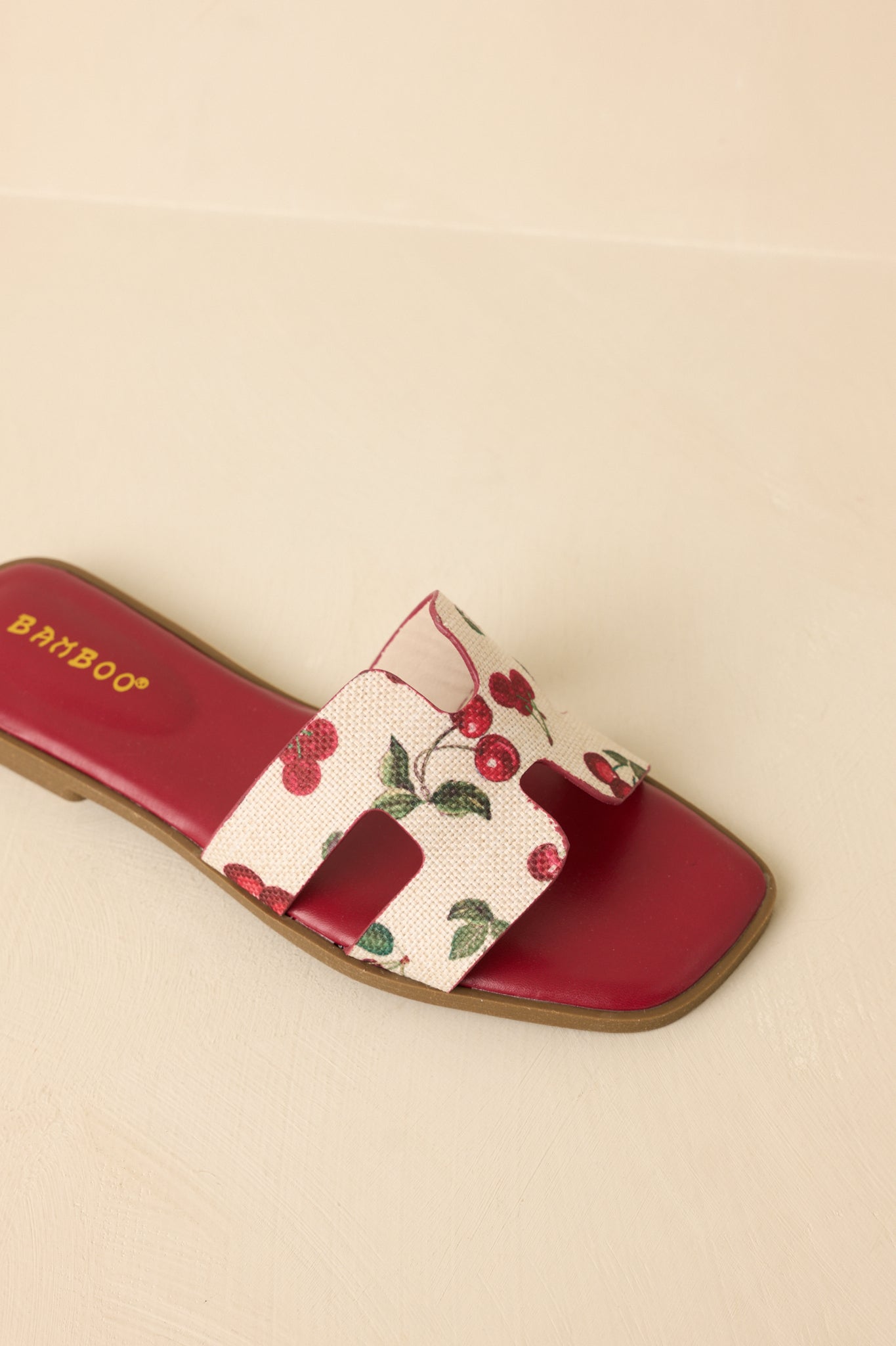 Women's Picked Fresh for You Red Multi Cherry Print Slide Sandals | All Man Made Materials 2