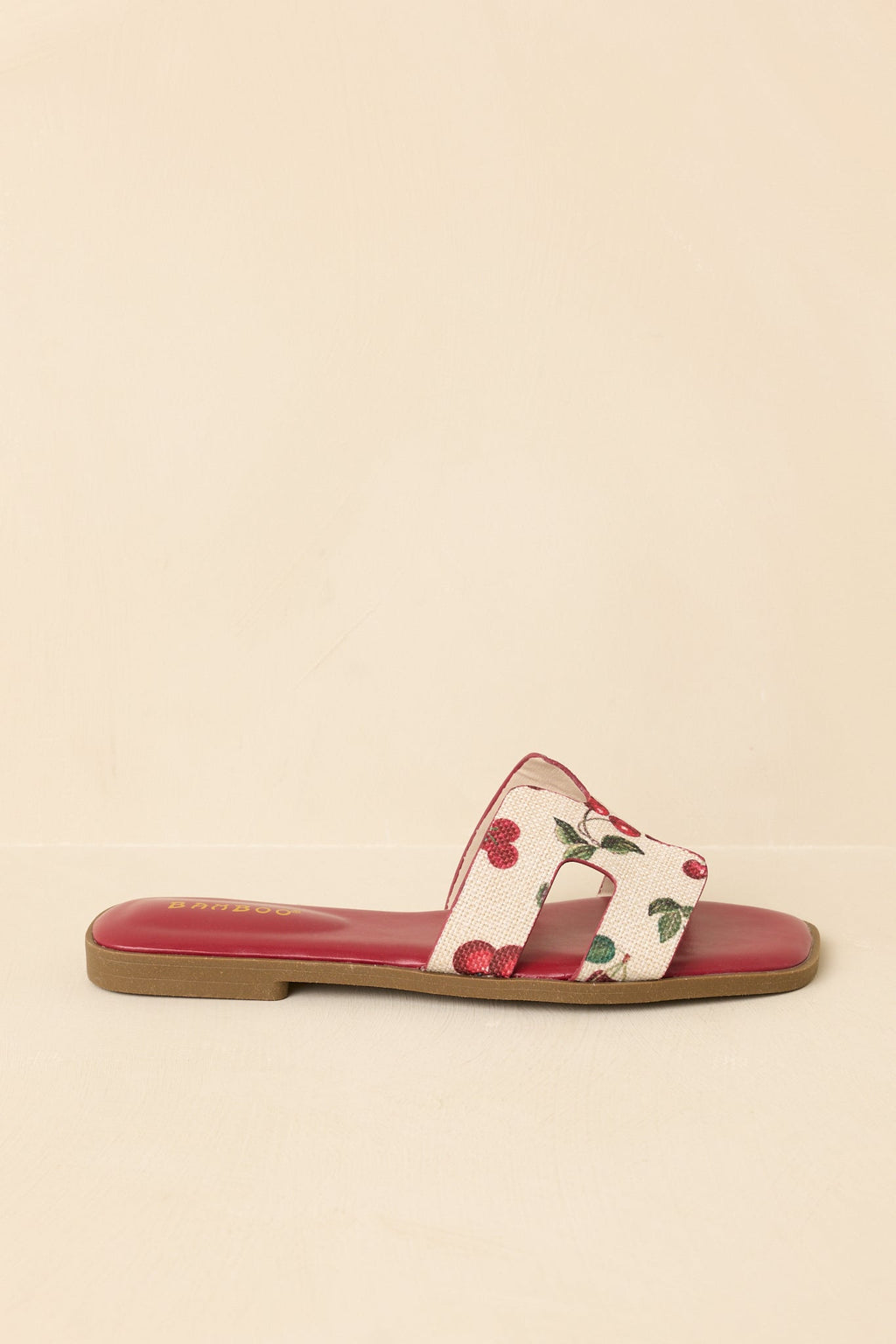 Women's Picked Fresh for You Red Multi Cherry Print Slide Sandals | All Man Made Materials 3