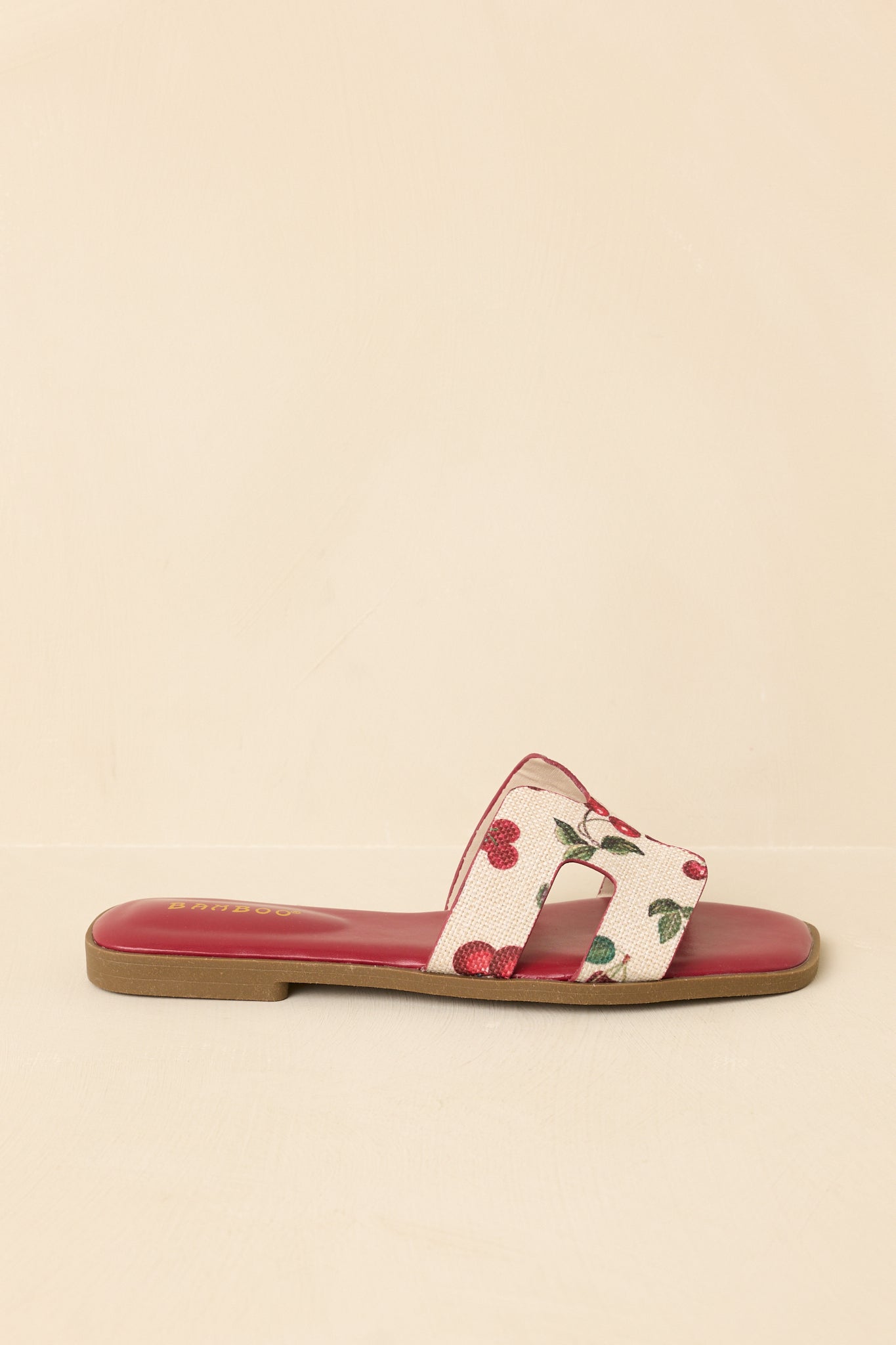 Women's Picked Fresh for You Red Multi Cherry Print Slide Sandals | All Man Made Materials 3