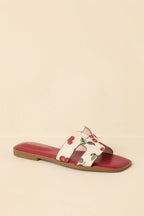 Women's Picked Fresh for You Red Multi Cherry Print Slide Sandals | All Man Made Materials 4