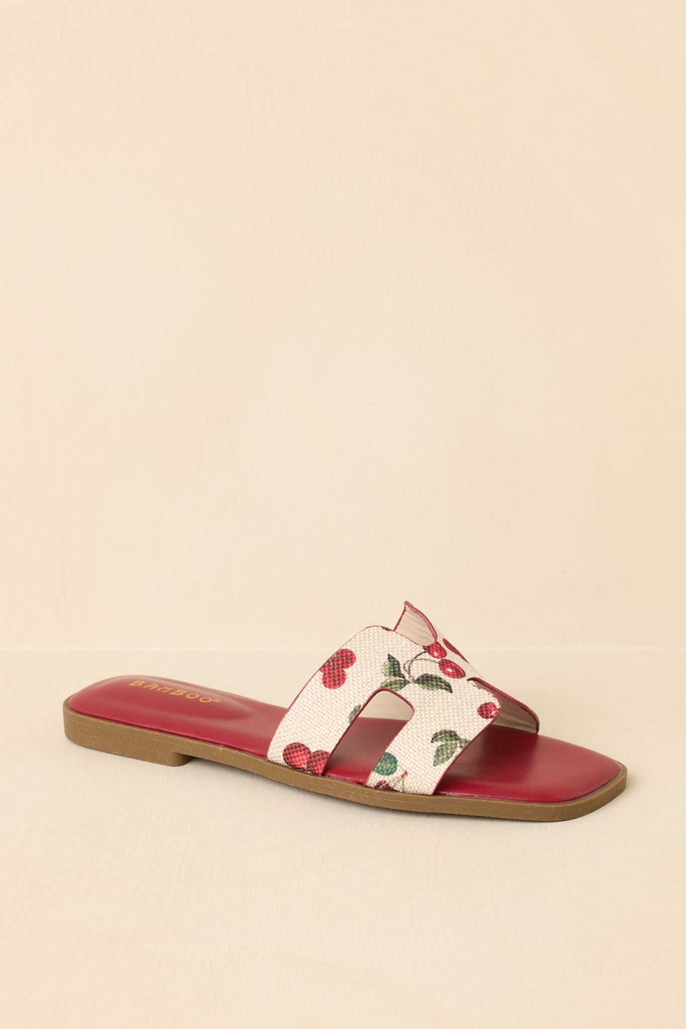 Women's Picked Fresh for You Red Multi Cherry Print Slide Sandals | All Man Made Materials 4