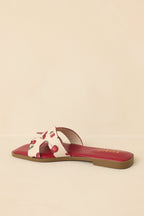 Women's Picked Fresh for You Red Multi Cherry Print Slide Sandals | All Man Made Materials 6