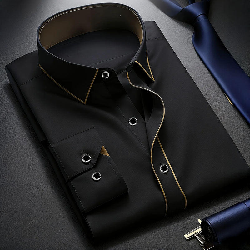 Women's Roberto Russo Long Sleeve Shirt with Contrast Trim | Collar: Turn-down collar 0