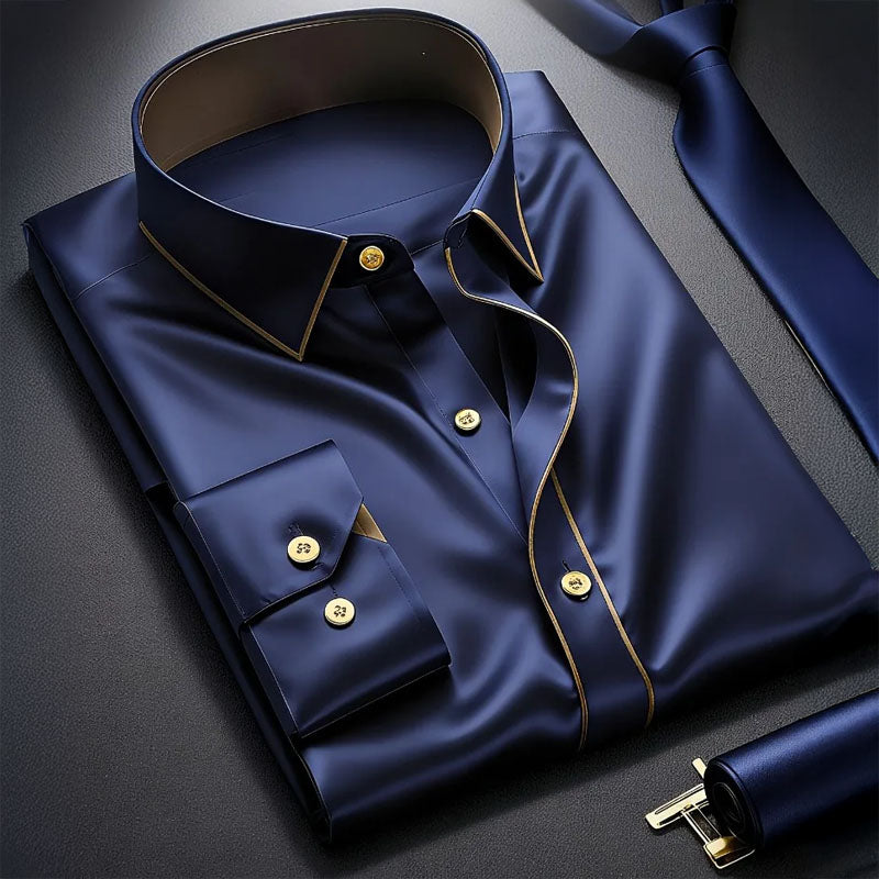 Women's Roberto Russo Long Sleeve Shirt with Contrast Trim | Collar: Turn-down collar 2