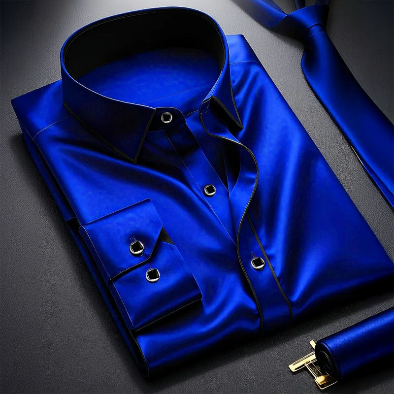 Women's Roberto Russo Long Sleeve Shirt with Contrast Trim | Collar: Turn-down collar 3