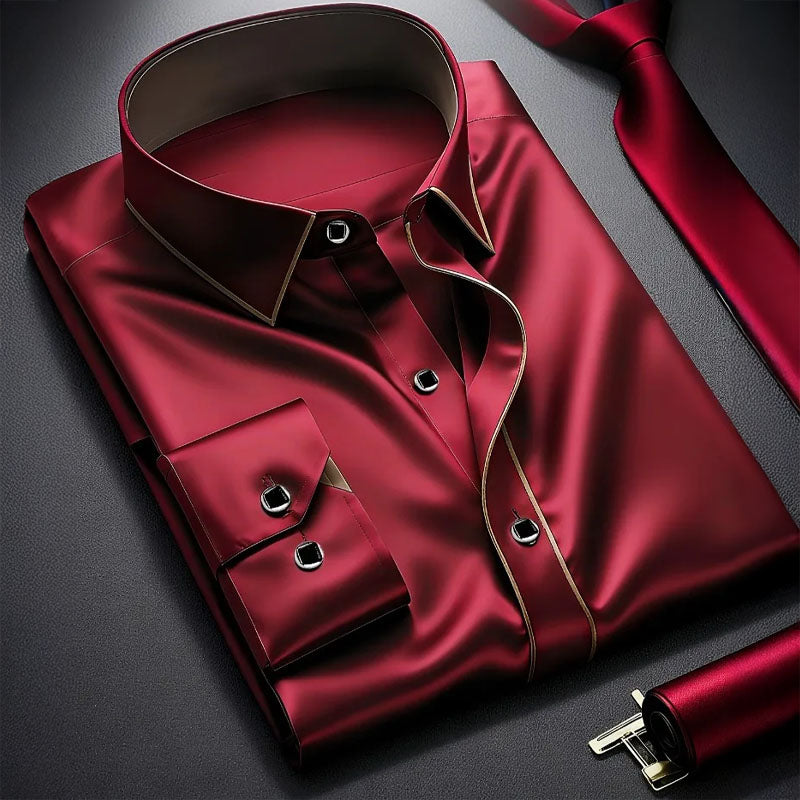 Women's Roberto Russo Long Sleeve Shirt with Contrast Trim | Collar: Turn-down collar 4