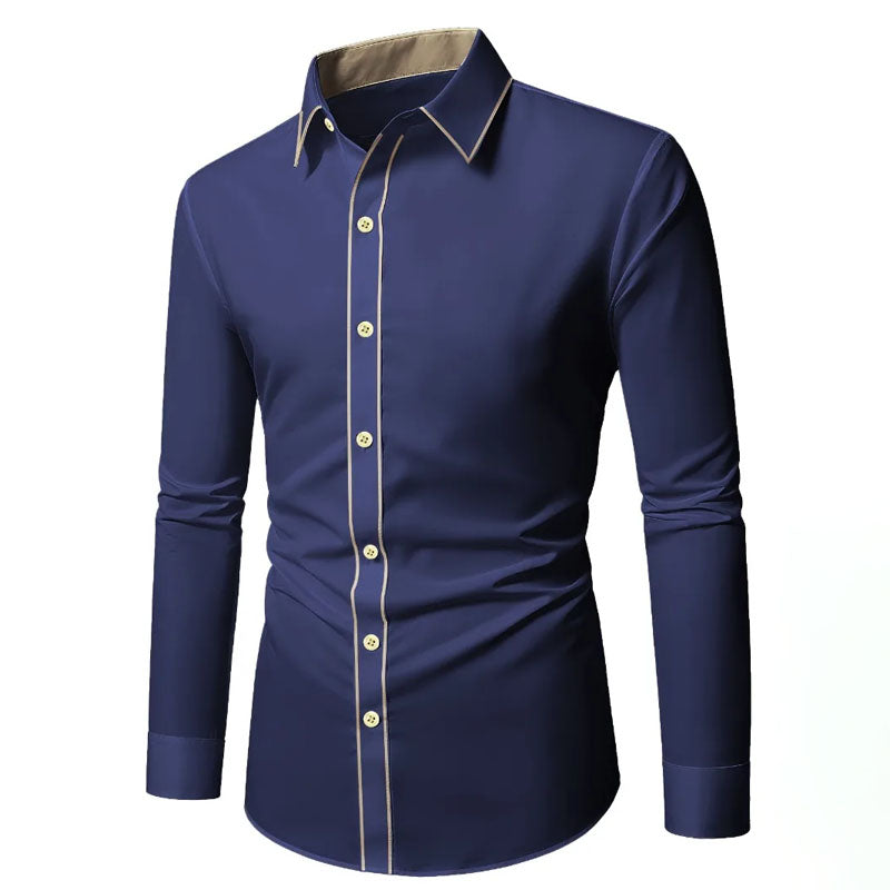 Women's Roberto Russo Long Sleeve Shirt with Contrast Trim | Collar: Turn-down collar 5