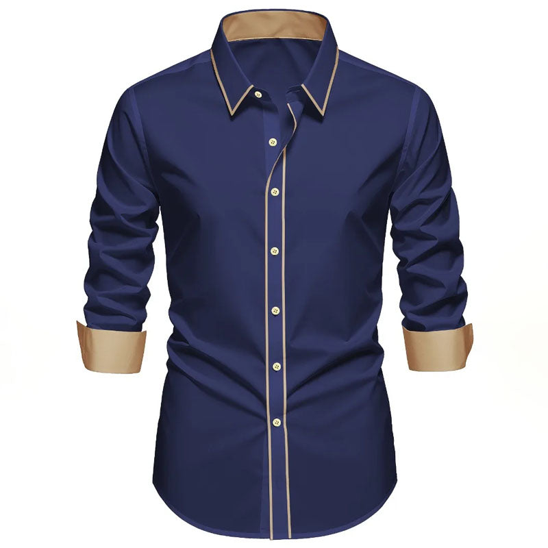 Women's Roberto Russo Long Sleeve Shirt with Contrast Trim | Collar: Turn-down collar 6