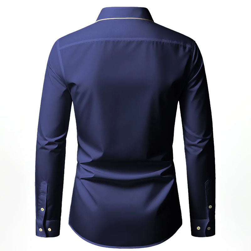 Women's Roberto Russo Long Sleeve Shirt with Contrast Trim | Collar: Turn-down collar 7