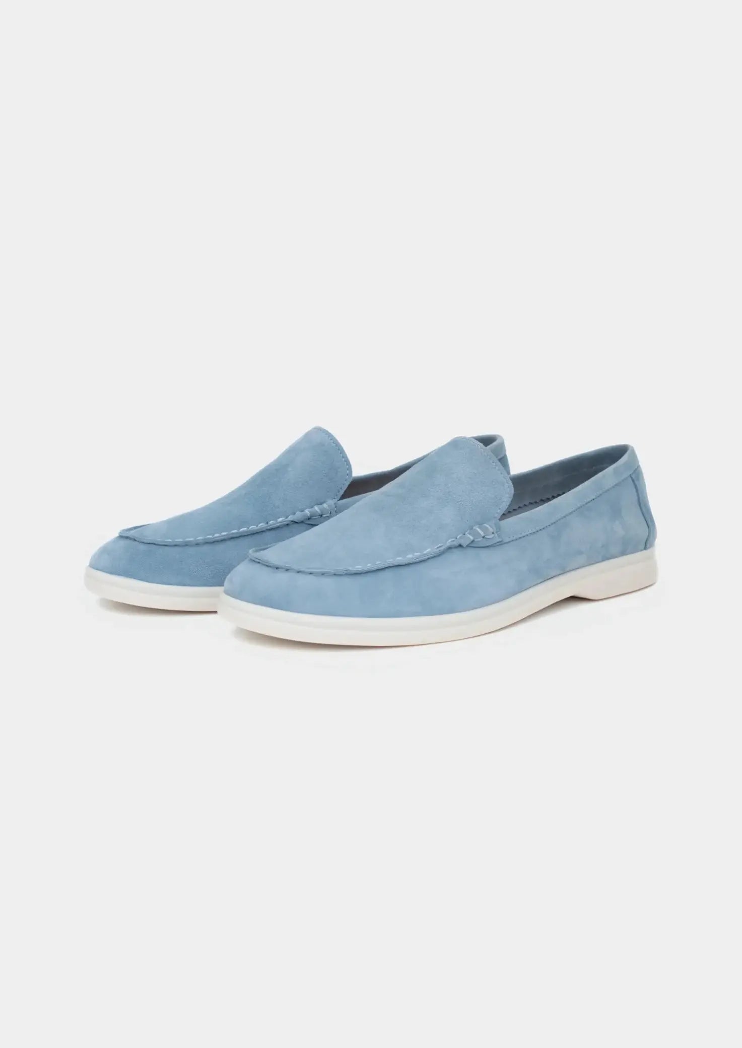 Women's Sky Blue Classic Suede Loafers 0